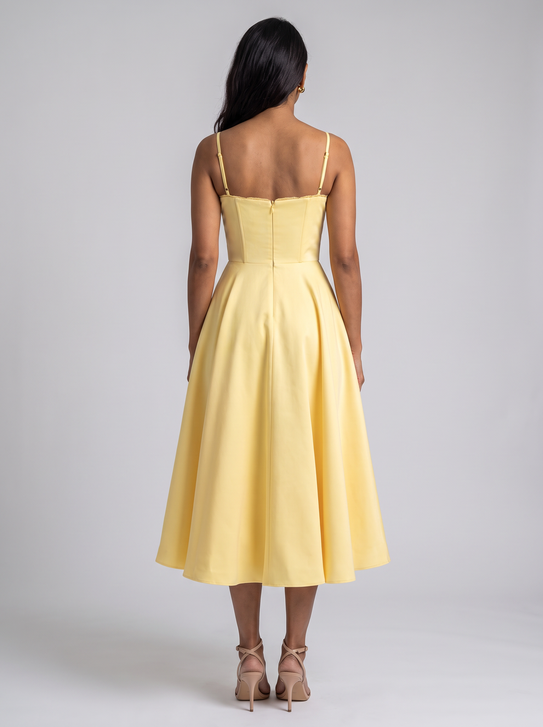 Yellow Tulle Midi Dress Wedding Guest