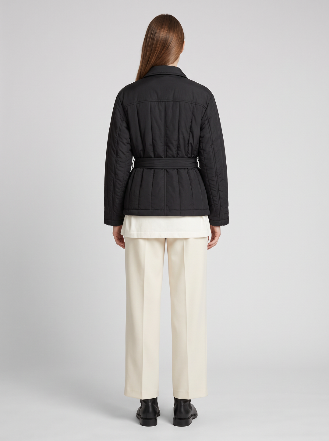 Belted Shawl Collar Puffer Coat