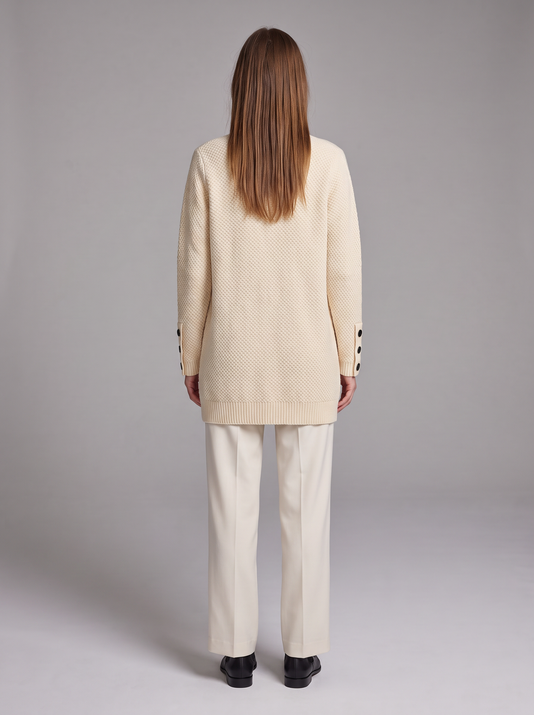 Beige Long Knit Cardigan Autumn Style