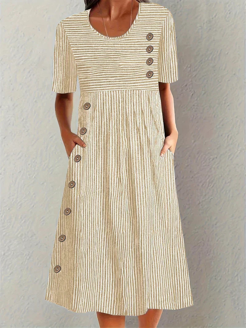 Sofia Striped Summer Dress - Elena Harper