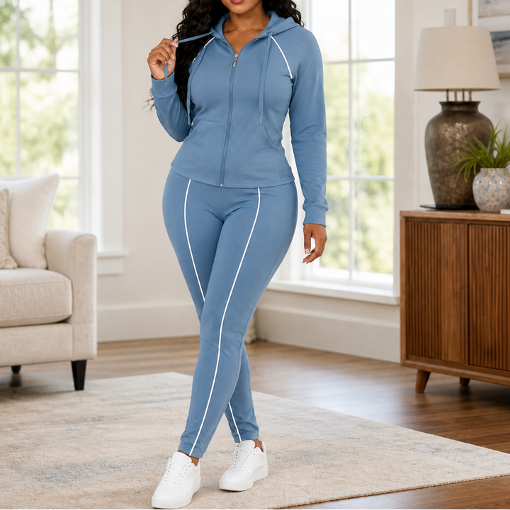 Amelie | Women's Training Suit with Zipper and Elegant Details