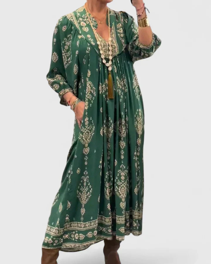 Claire Bohemian V-neck Maxi Dress - Elena Harper