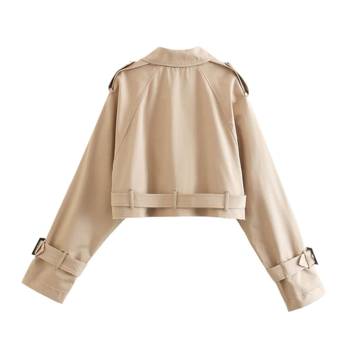 Franziska Short and Elegant Women's Trench Coat, view 2 - Elena Harper