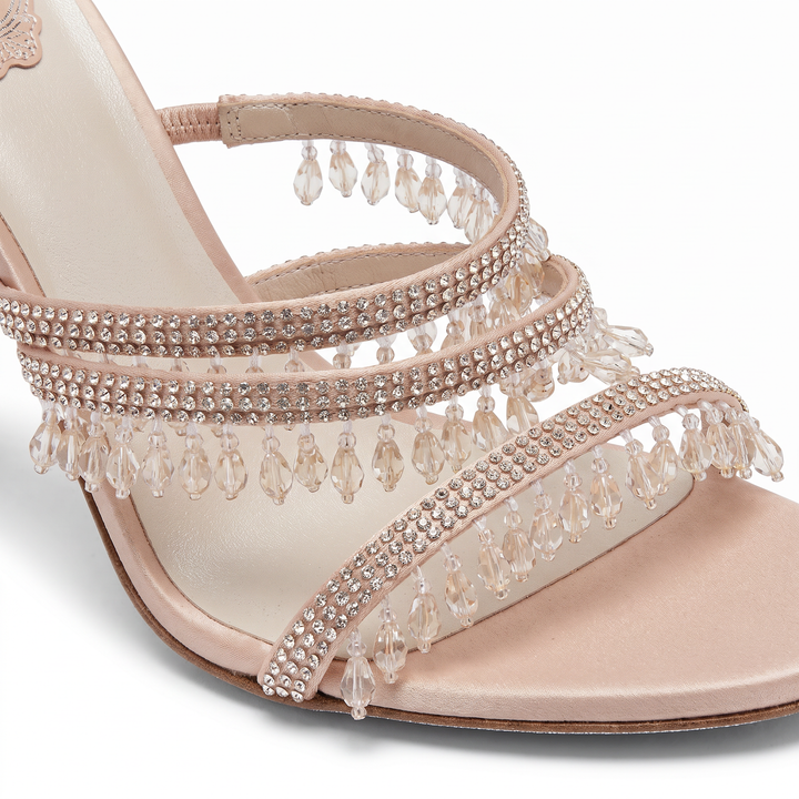 Diamante Ankle Strap Heeled Sandals