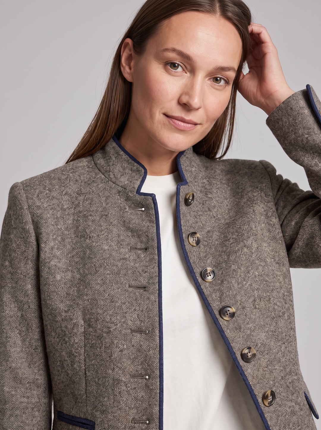 Caramel Button Front Cardigan Smart Office Wear