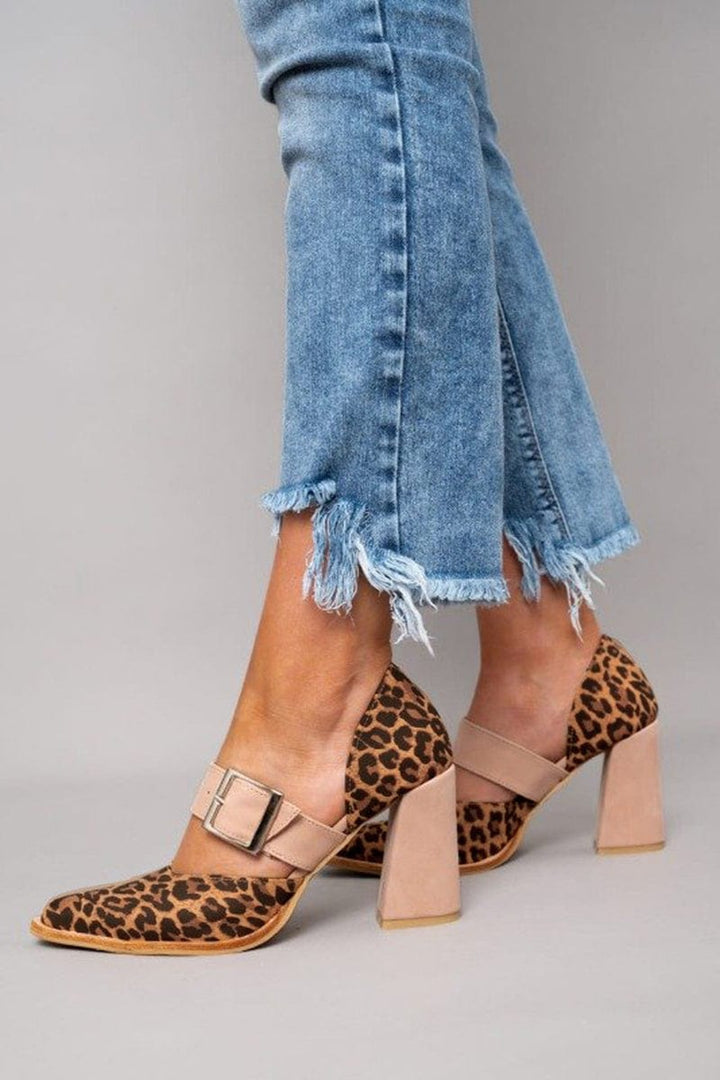 Barbara Bold Leopard Print Block Heels - Elena Harper