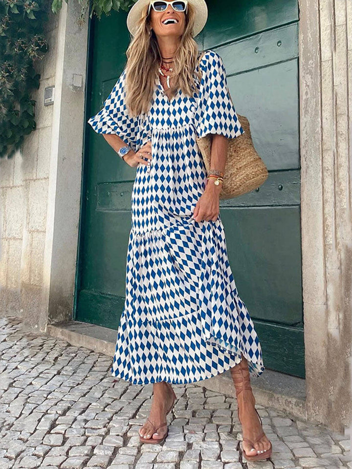 Bohemian Printed Maxi Dress - Elena Harper