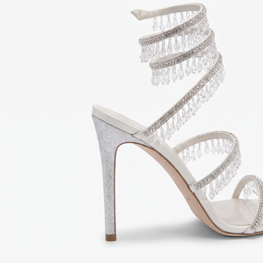 Diamante Ankle Strap Heeled Sandals