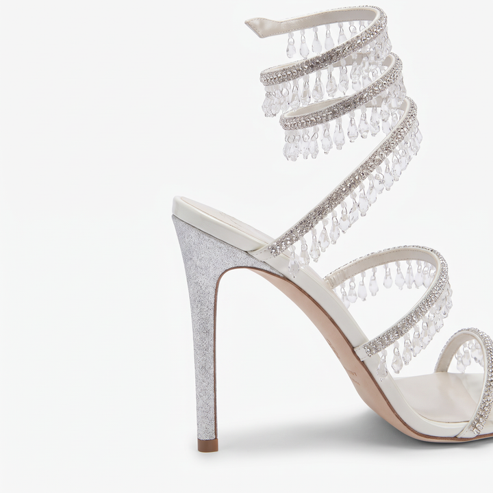 Diamante Ankle Strap Heeled Sandals
