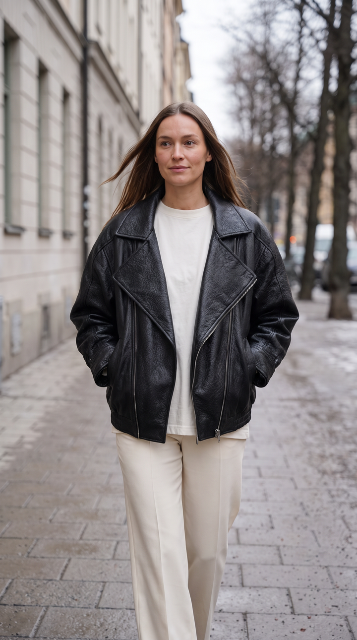 Black Stand Collar Zip Up Jacket