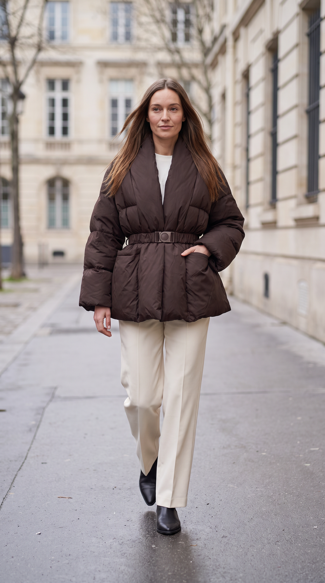 Belted Puffer Coat Winter Style