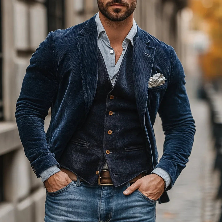 Marco Elegant Microfiber Blazer, view 2 - Elena Harper