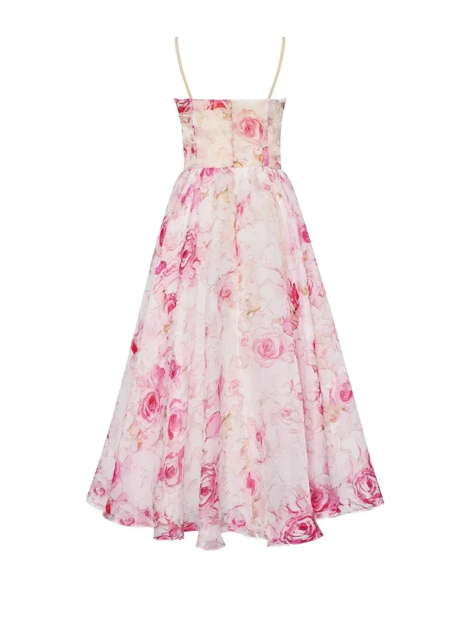 Emilia-Elegant Printed Strapless Dress - Elena Harper