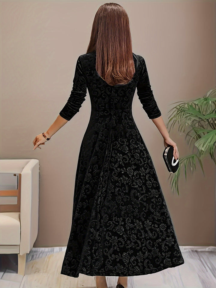 Karin | Women's Floral Velvet Dress for Formal Occasions