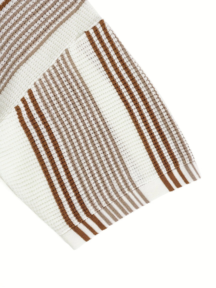 Avram Casual Striped Button-Up Shirt - Elena Harper