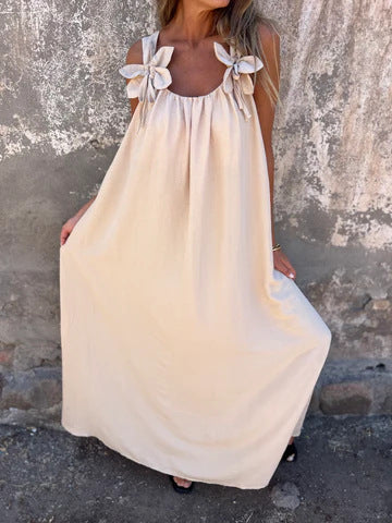 Floral Dress with U-Neck Timeless Elegance - Elena Harper