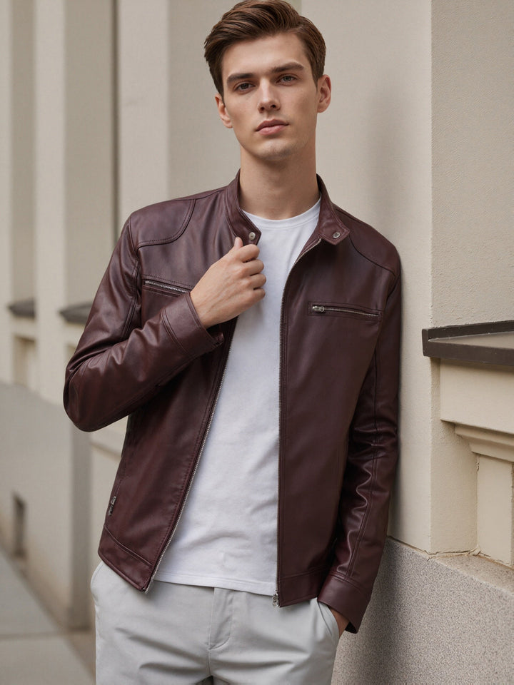 LAURENT MONACO | HIGH COLLAR ZIPPER JACKET FOR MEN