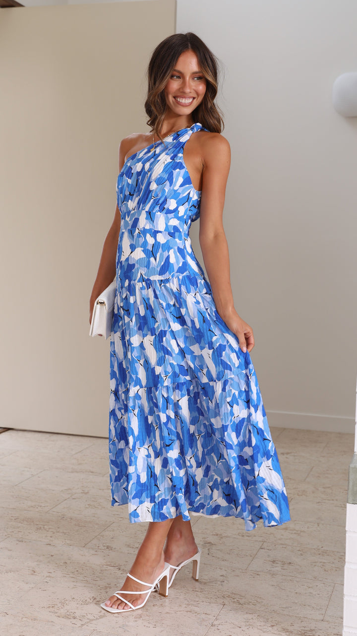 Long Floral One-Shoulder Dress for Women - Jaisa