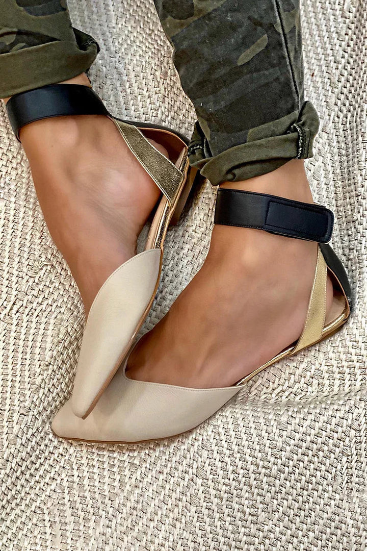 POINTED TOE TWO-TONE MODERN FLATS