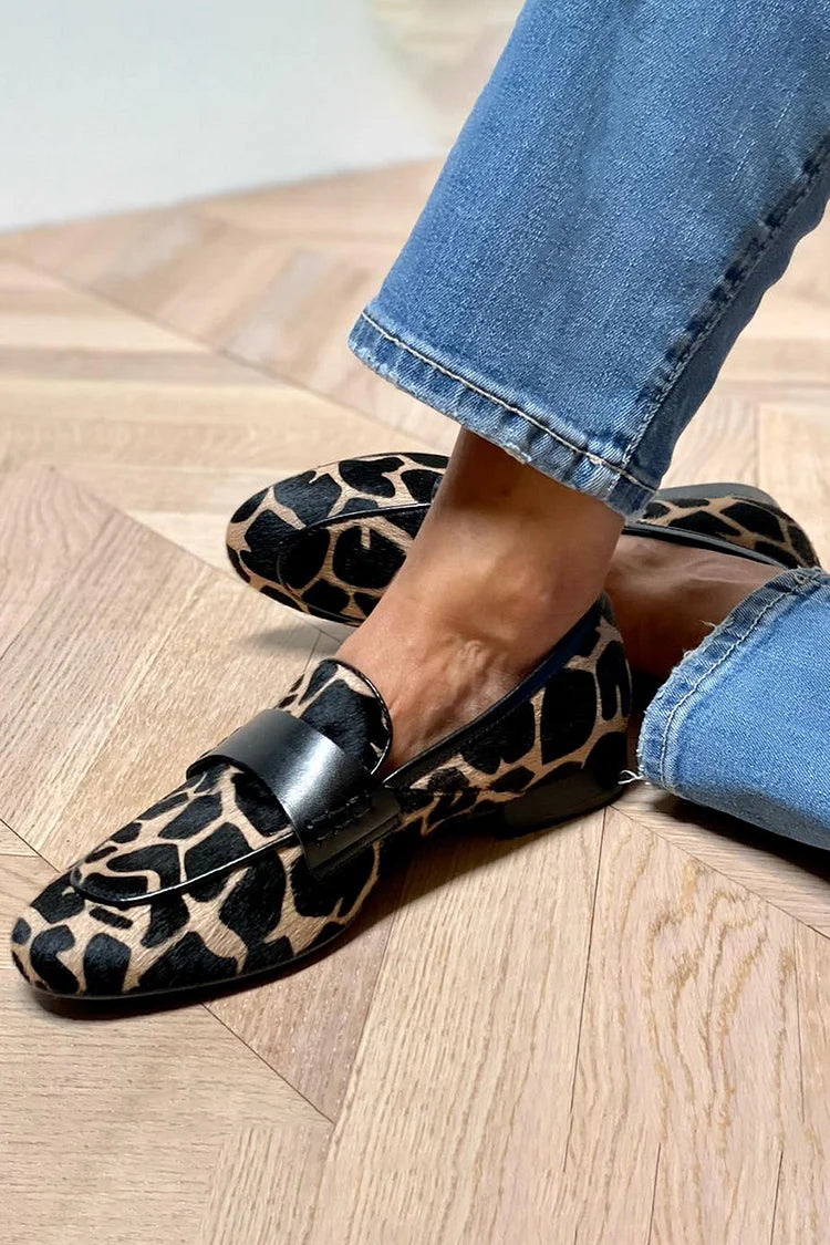 Animal Print Loafer with Elegant Detail - Elena Harper