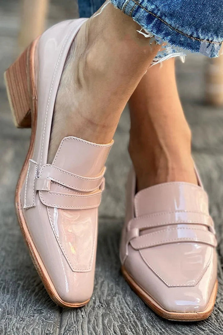 Mocassins with Wide Heel Shiny - Elena Harper