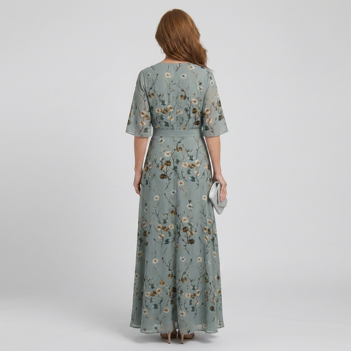 William Feminine and Flowing Maxi Dress with Halter Neck, view 3 - Elena Harper