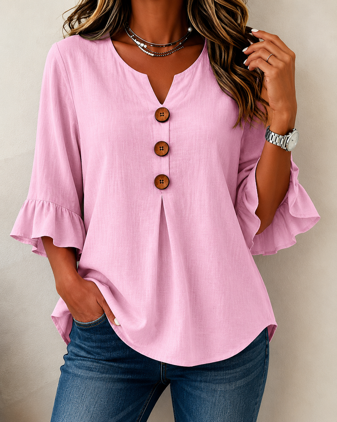 Amelie™ | Belly-Camouflaging Blouse with Buttons