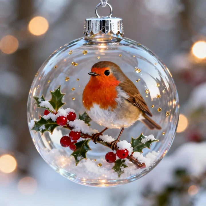 FrostFlight Collection of Glass Christmas Ornaments with Cute Birds, view 5 - Elena Harper