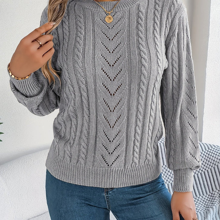Laura | Classic and Cozy Cable Knit Sweater with Round Neck