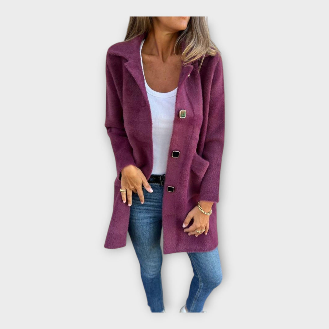 Wool Coat with Elegant Closure - Elena Harper