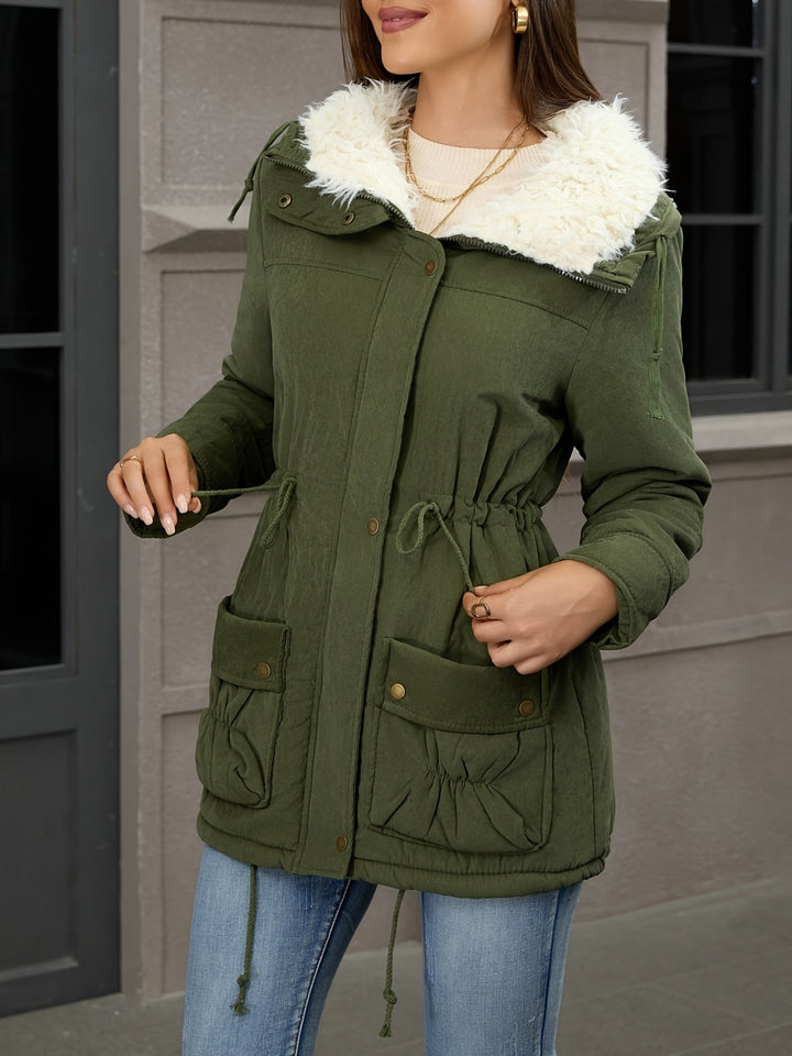 Sylvie - Short Women's Parka with Faux Fur Collar