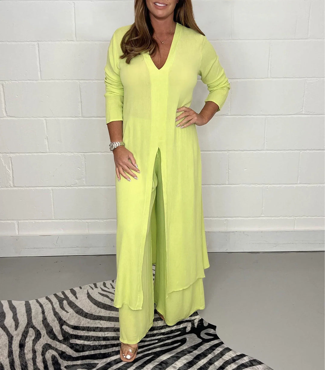 2-Piece Thick Linen Women's Set Regular Fit Belle Couture FP 01 Essential Elegance, view 5 - Elena Harper
