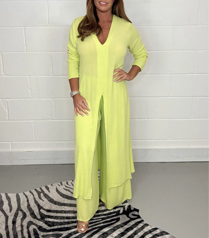 2-Piece Thick Linen Women's Set Regular Fit Belle Couture FP 01 Essential Elegance, view 5 - Elena Harper