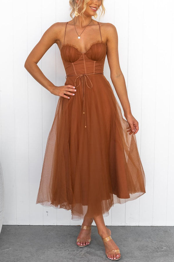 Elegant Long Dress with Bustier Flowing Ceremony Dress - Elena Harper