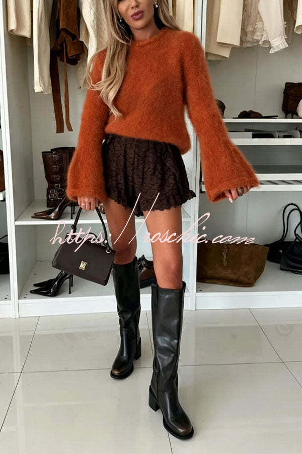 Elena Flared-Sleeve Mohair Sweater