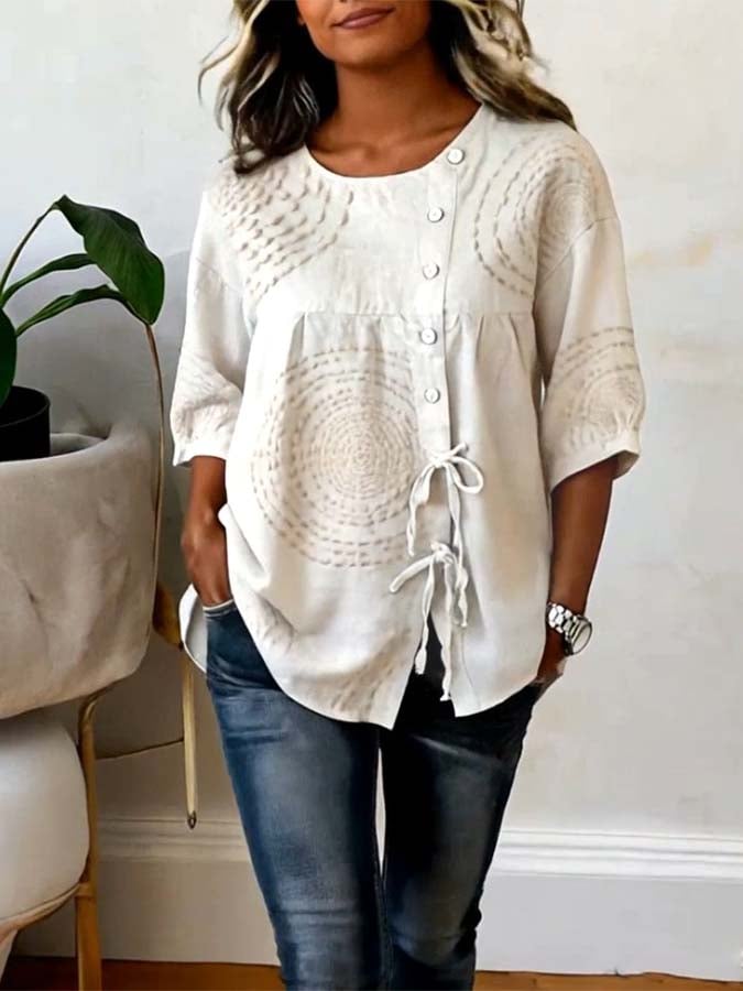 Emeline Soft Embroidered Linen Top - Elena Harper