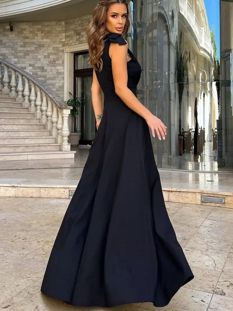 Maxi Gala Dress for Women with Flowing Cut Elegant and Dressy, view 2 - Elena Harper