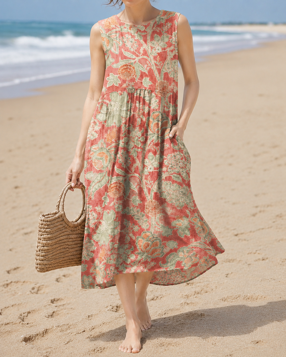 Ameline™ | Airy Floral Midi Dress
