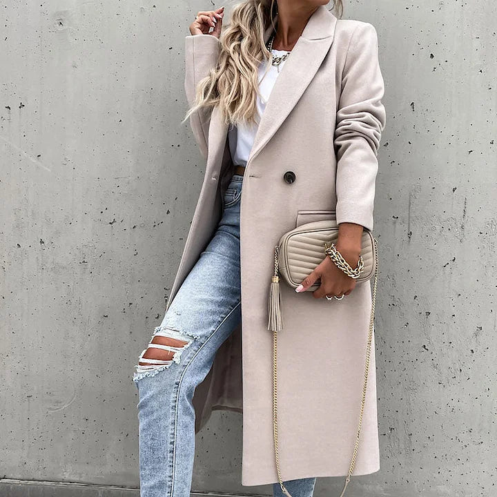 Aaliyah Classic Winter Coat with Lapels - Elena Harper