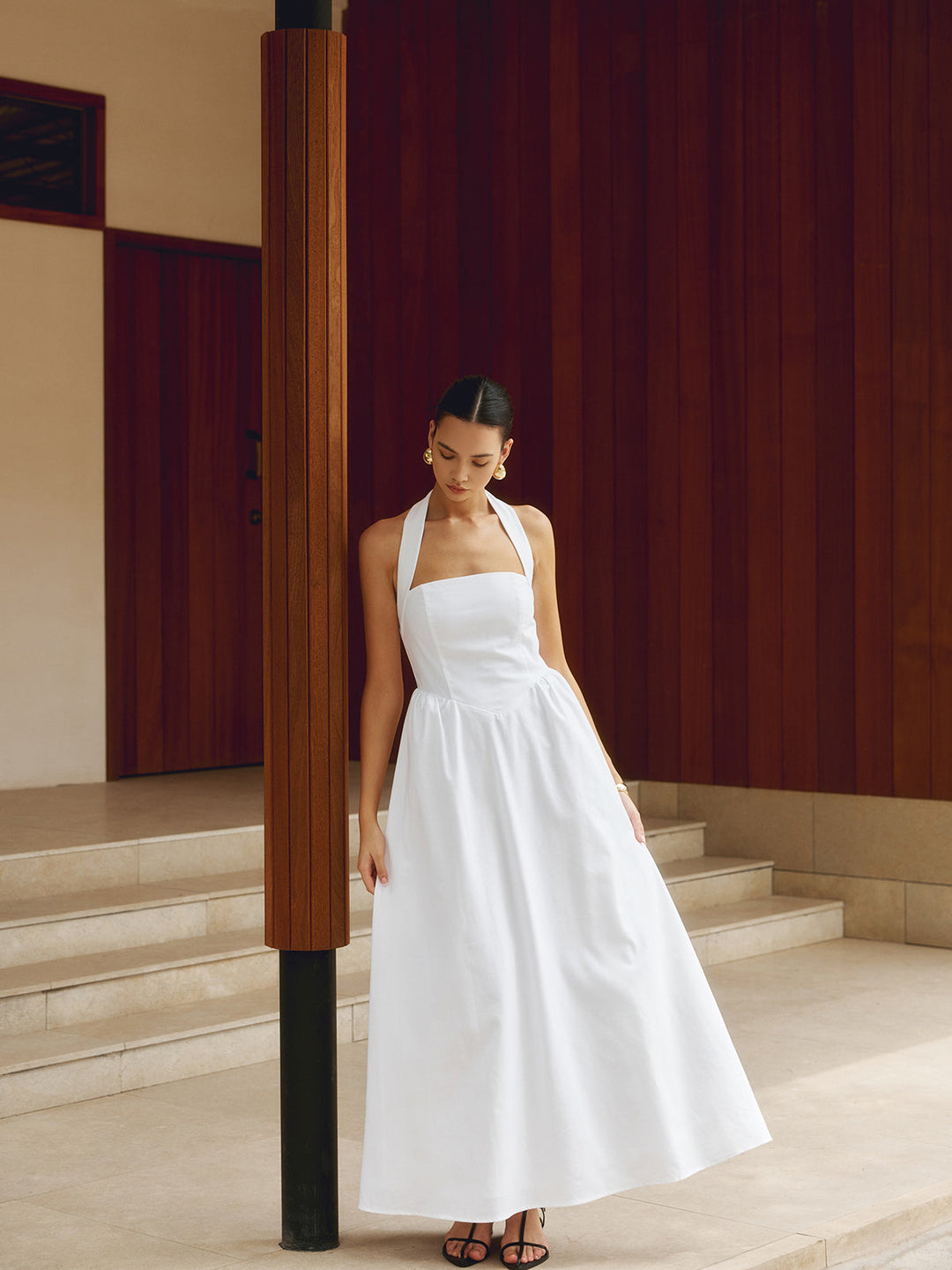 A-Line Dress with American Neckline - Elena Harper