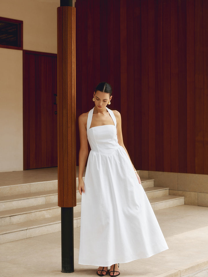A-Line Dress with American Neckline - Elena Harper