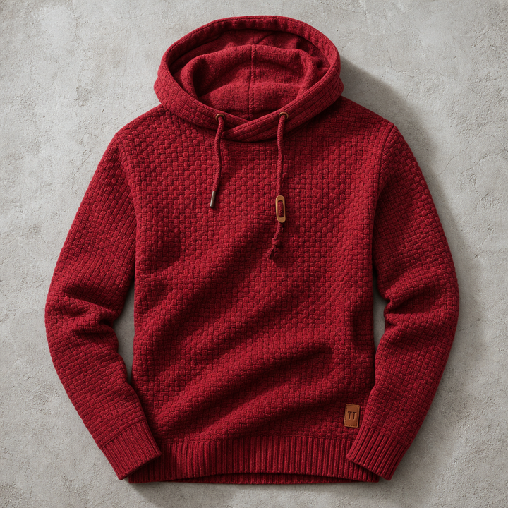 Cortina Waffle-Knit Cowl-Neck Pullover Hoodie