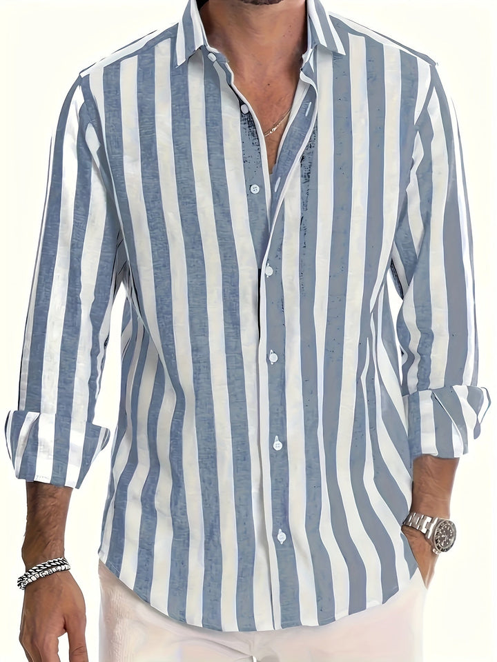 Refined Striped Shirt for Men - Elena Harper