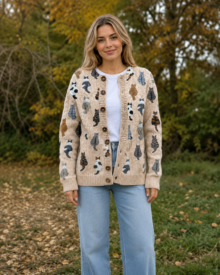 Marguerite - Chic Vintage Print Cardigan