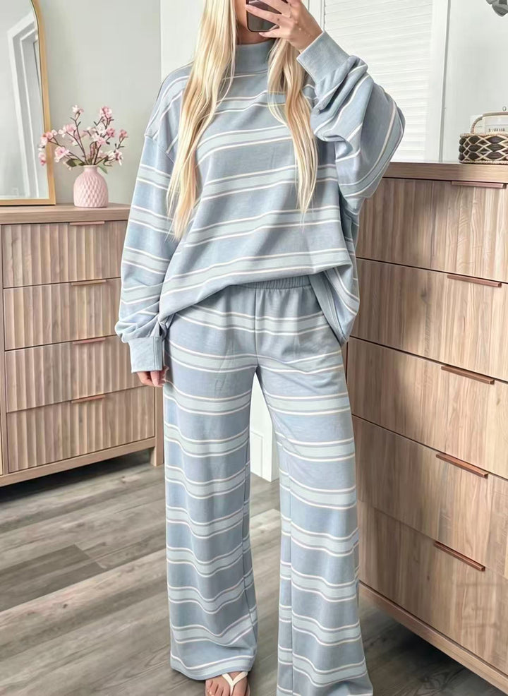 Striped Women's Casual Set - Coordinated and Easy