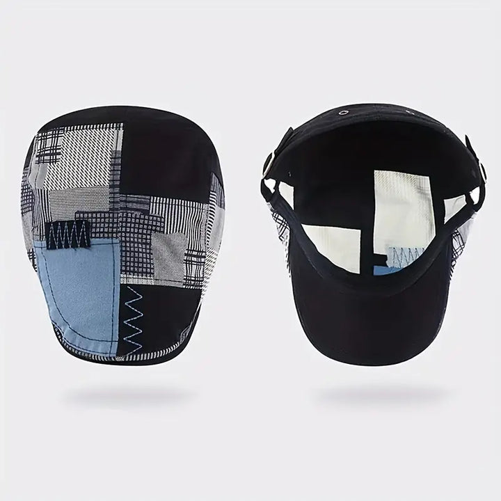 Lebron Vintage Patchwork Newsboy Cap, view 7 - Elena Harper