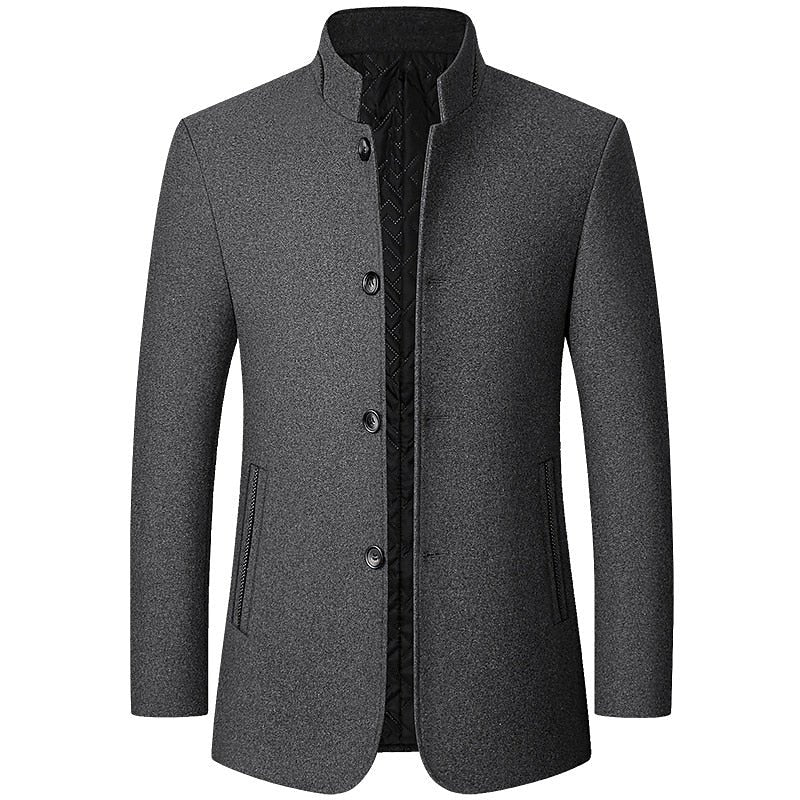 Moritz | Elegant and Warm Men's Trench Coat with Stand-Up Collar