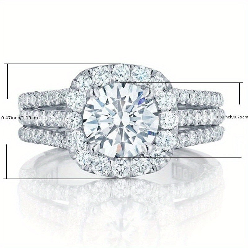 Elegant Zirconia Single Stone Side Micro Pave Rings - Elena Harper