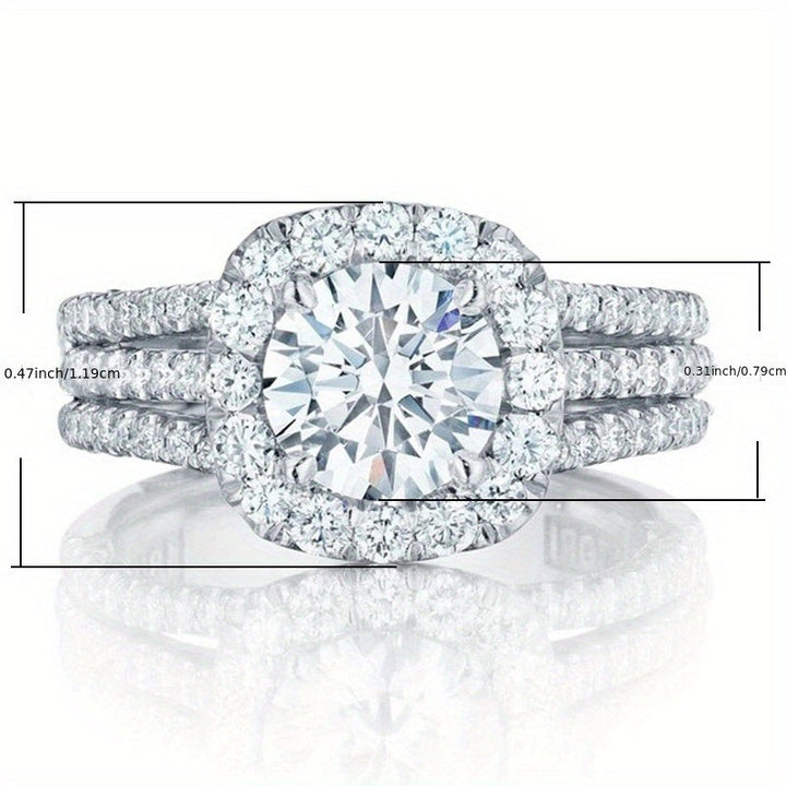 Elegant Zirconia Single Stone Side Micro Pave Rings - Elena Harper