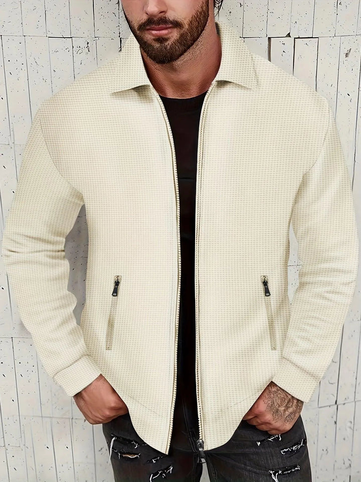 Casual Jacket Solid Color Light Stretch Polyester Ideal for Daily Use, view 4 - Elena Harper